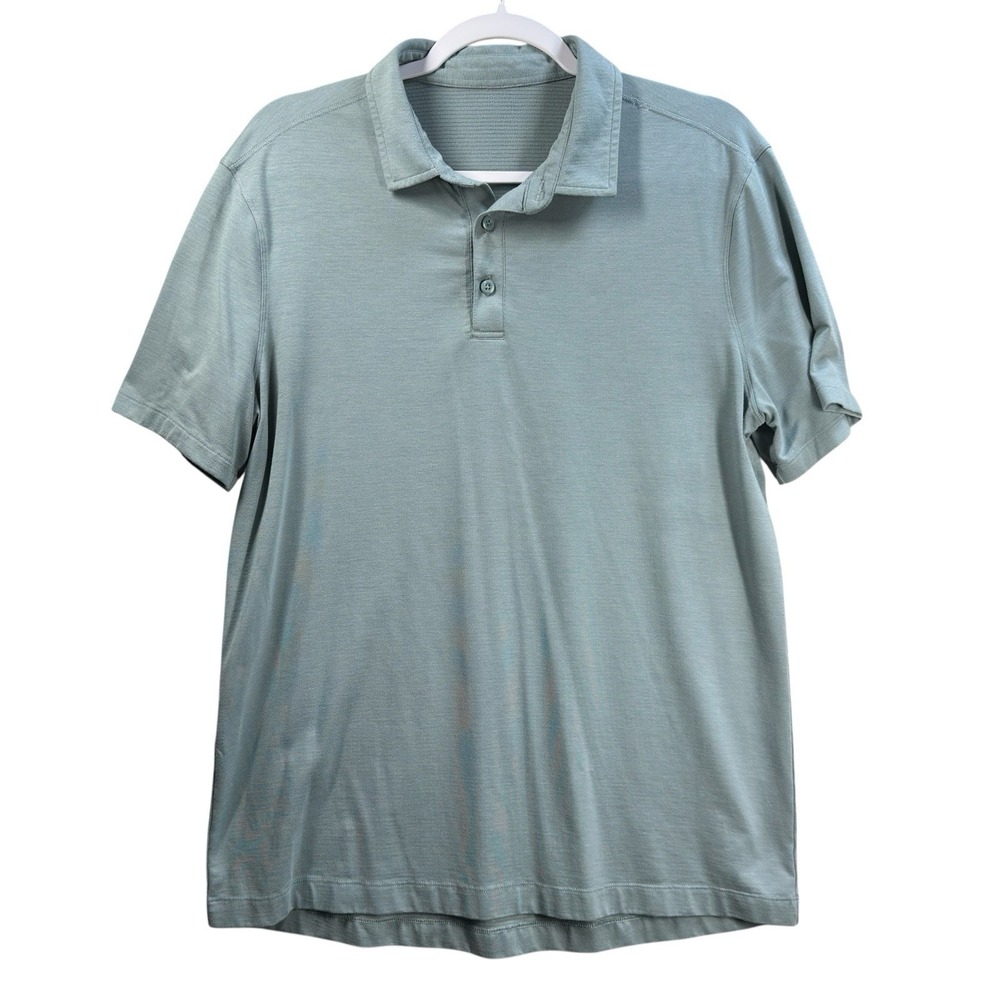 Lululemon Golf Polo Shirt Men's Size M‎ Blue Athleisure Preppy Soft Knit